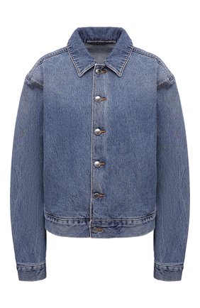 Женская джинсовая куртка DENIM X ALEXANDER WANG голубого цвета, арт. 4DC1222062 | Фото 1 (Длина (верхняя одежда): Короткие; Материал внешний: Хлопок, Деним; Рукава: Длинные; Стили: Кэжуэл; Кросс-КТ: Деним, Куртка)