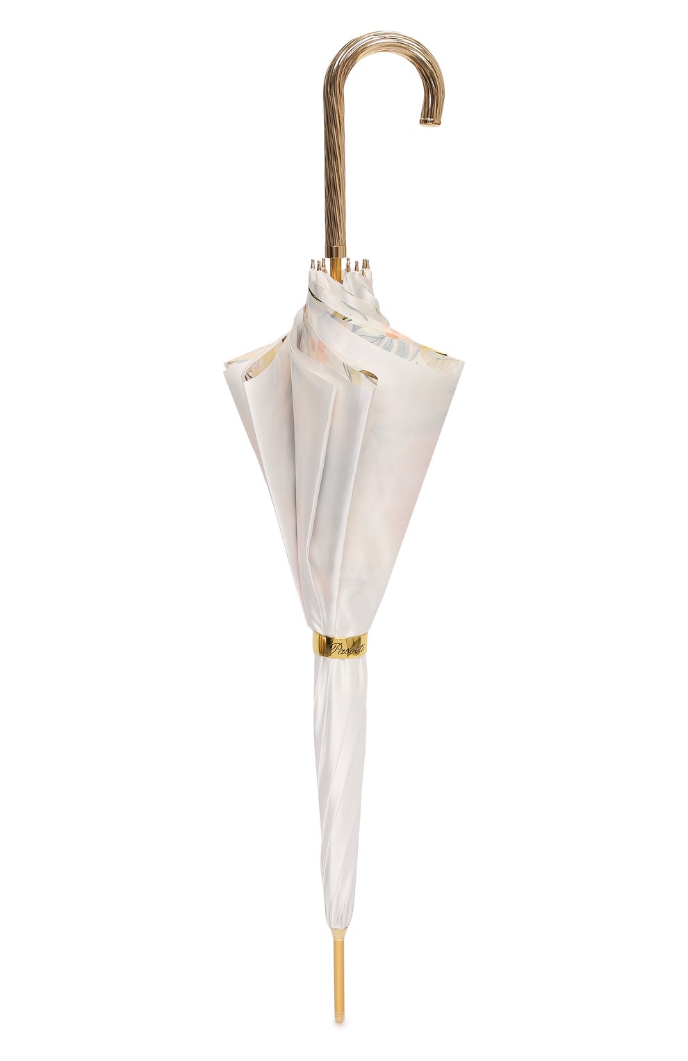 Женский зонт-трость PASOTTI OMBRELLI белого цвета, арт. 189/RAS0 9L578/6/G2 | Фото 4 (Материал: Текстиль, Синтетический материал, Металл)