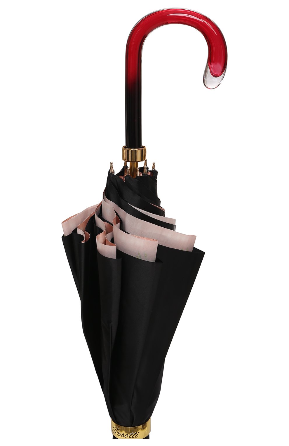 Женский зонт-трость PASOTTI OMBRELLI черного цвета, арт. 189/RAS0 9L980/1/G15 | Фото 5 (Материал: Текстиль, Синтетический материал, Металл)