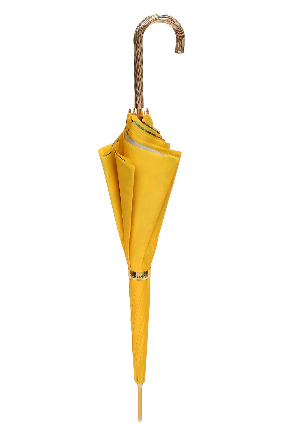 Женский зонт-трость PASOTTI OMBRELLI желтого цвета, арт. 189/RAS0 9L980/5/G2 | Фото 4 (Материал: Текстиль, Синтетический материал, Металл)