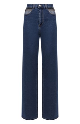Женские джинсы FORTE DEI MARMI COUTURE темно-синего цвета, арт. 22SF2056 | Фото 1 (Длина (брюки, джинсы): Удлиненные; Материал внешний: Хлопок; Стили: Кэжуэл; Кросс-КТ: Деним; Силуэт Ж (брюки и джинсы): Расклешенные)