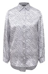 Женская шелковая блузка KITON серебряного цвета, арт. D53420K0983A | Фото 1 (Материал внешний: Шелк; Рукава: Длинные; Длина (для топов): Стандартные; Принт: С принтом; Стили: Романтичный; Женское Кросс-КТ: Блуза-одежда)