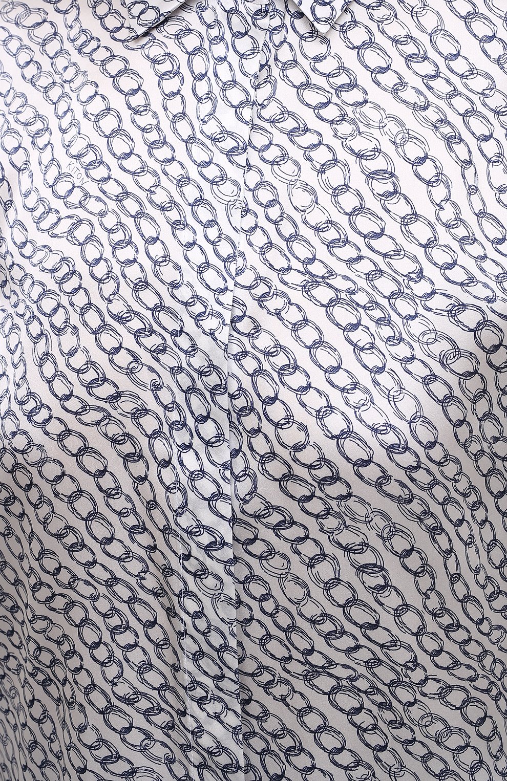 Женская шелковая блузка KITON серебряного цвета, арт. D53420K0983A | Фото 5 (Материал внешний: Шелк; Рукава: Длинные; Длина (для топов): Стандартные; Принт: С принтом; Стили: Романтичный; Женское Кросс-КТ: Блуза-одежда)