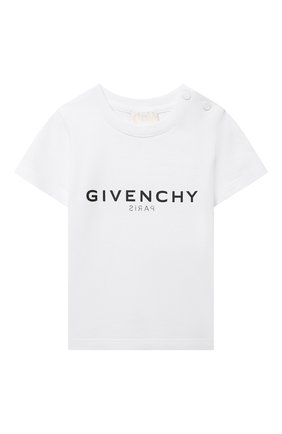 Детский хлопкковая футболка GIVENCHY белого цвета, арт. H05204 | Фото 1 (Кросс-КТ НВ: Футболка)