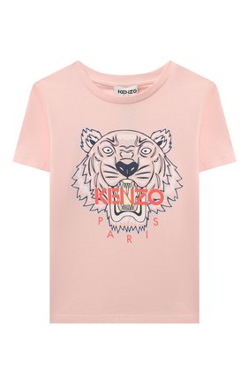Детская хлопковая футболка KENZO розового цвета по цене 8620 руб., арт. K15486 | Фото 1 Детская хлопковая футболка KENZO розового цвета, арт. K15486 | Фото 1 (Материал внешний: Хлопок; Рукава: Короткие)