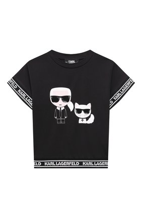 Детская футболка KARL LAGERFELD KIDS черного цвета по цене 10350 руб., арт. Z15365 | Фото 1 Детская футболка KARL LAGERFELD KIDS черного цвета, арт. Z15365 | Фото 1 (Материал внешний: Синтетический материал; Рукава: Короткие; Ростовка одежда: 9 лет | 134 см, 12 лет | 152 см, 13 - 15 лет | 158 см, 16 лет | 164 см, 7 лет | 122 см)