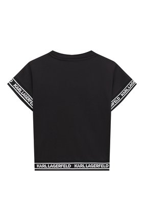 Детская футболка KARL LAGERFELD KIDS черного цвета по цене 10350 руб., арт. Z15365 | Фото 2 Детская футболка KARL LAGERFELD KIDS черного цвета, арт. Z15365 | Фото 2 (Материал внешний: Синтетический материал; Рукава: Короткие; Ростовка одежда: 9 лет | 134 см, 12 лет | 152 см, 13 - 15 лет | 158 см, 16 лет | 164 см, 7 лет | 122 см)
