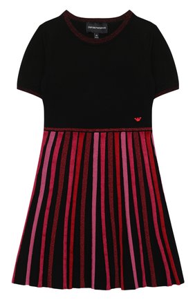 Детское платье из вискозы EMPORIO ARMANI красного цвета, арт. 3L3A50/3M02Z | Фото 1 (Материал внешний: Синтетический материал, Вискоза; Рукава: Короткие)