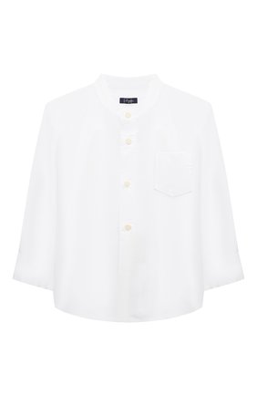 Детская хлопковая рубашка IL GUFO белого цвета, арт. P22CL016C6039/2A-4A | Фото 1 (Материал внешний: Хлопок; Рукава: Длинные; Ростовка одежда: 18 мес | 86 см, 2 года | 92 см, 3 года | 98 см)