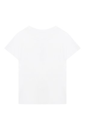 Детская хлопковая футболка IL GUFO белого цвета, арт. P22TS348M0014/2A-4A | Фото 2 (Рукава: Короткие; Материал внешний: Хлопок; Ростовка одежда: 18 мес | 86 см, 24 мес | 92 см, 36 мес | 98 см)