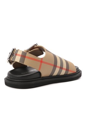 Мужского кожаные сандалии BURBERRY бежевого цвета по цене 29500 руб., арт. 8049400 | Фото 3 Мужского кожаные сандалии BURBERRY бежевого цвета, арт. 8049400 | Фото 3 (Материал внешний: Кожа; Материал внутренний: Натуральная кожа)