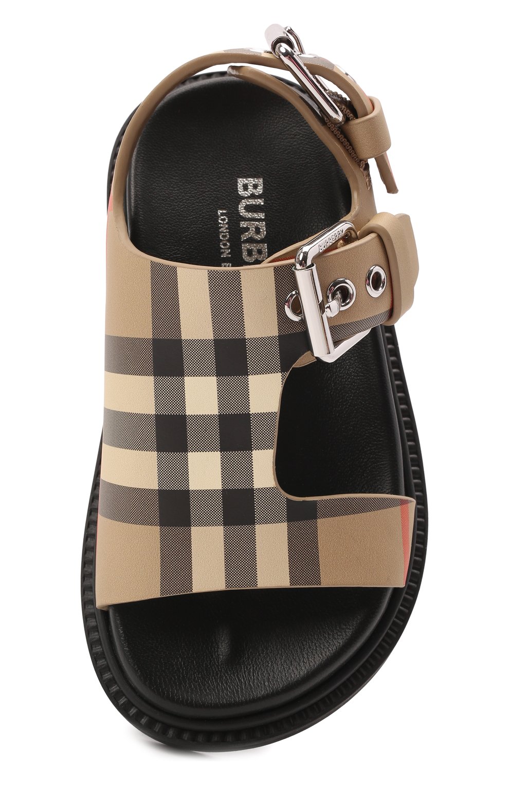 Мужского кожаные сандалии BURBERRY бежевого цвета, арт. 8049400 | Фото 4 (Материал внешний: Кожа; Материал внутренний: Натуральная кожа)