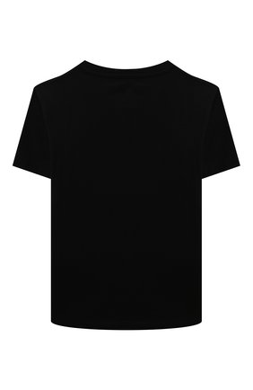 Детская хлопковая футболка VERSACE черного цвета, арт. 1000129/1A02110/4A-6A | Фото 2 (Материал внешний: Хлопок; Рукава: Короткие; Ростовка одежда: 6 лет | 116 см)