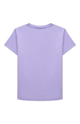 Детская хлопковая футболка VERSACE сиреневого цвета, арт. 1000052/1A01421/8A-14A | Фото 2 (Рукава: Короткие; Материал внешний: Хлопок)