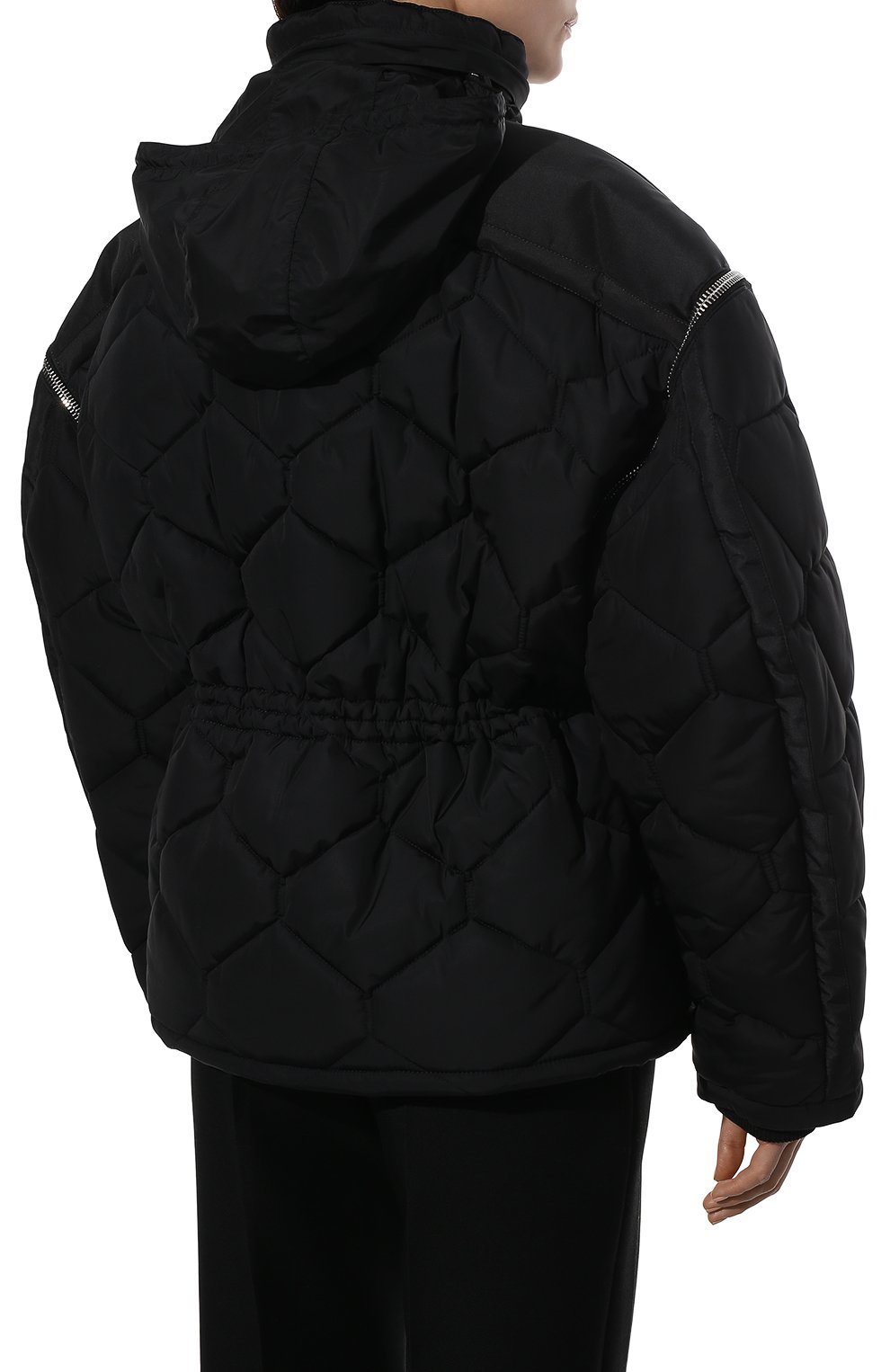 Женская утепленная куртка GIVENCHY черного цвета, арт. BW00EB144G | Фото 6 (Кросс-КТ: Куртка; Рукава: Длинные; Материал внешний: Синтетический материал; Стили: Спорт-шик; Длина (верхняя одежда): Короткие; Материал подклада: Вискоза)