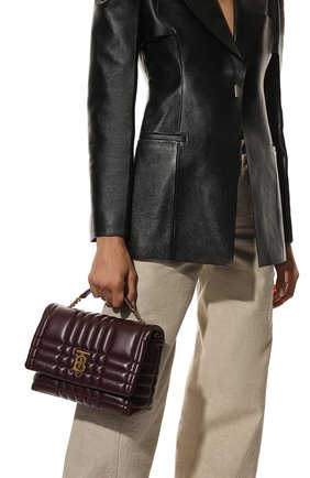 Женская сумка lola small BURBERRY бордового цвета, арт. 8049447 | Фото 2 (Размер: small; Материал: Натуральная кожа; Сумки-технические: Сумки top-handle)