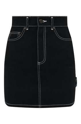 Женская джинсовая юбка BURBERRY черного цвета, арт. 8049455 | Фото 1 (Материал внешний: Хлопок; Длина Ж (юбки, платья, шорты): Мини; Стили: Кэжуэл; Женское Кросс-КТ: Юбка-одежда; Кросс-КТ: Деним)