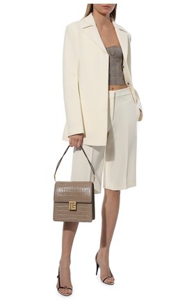 Женская сумка ely BALMAIN бежевого цвета, арт. XN1DB685/LVCW | Фото 3 (Сумки-технические: Сумки top-handle; Материал: Натуральная кожа; Размер: small)