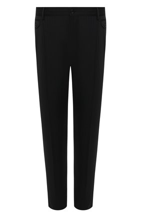 Мужские брюки DOLCE & GABBANA черного цвета, арт. GY6UET/FRRDT | Фото 1 (Стили: Классический; Случай: Формальный; Материал внешний: Синтетический материал, Шерсть; Длина (брюки, джинсы): Стандартные)