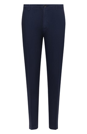 Мужские льняные брюки 120% LINO темно-синего цвета, арт. V0M2411/0253/000 | Фото 1 (Материал внешний: Лен; Стили: Кэжуэл; Длина (брюки, джинсы): Стандартные; Случай: Повседневный)