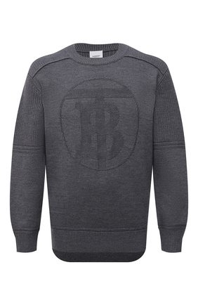 Мужской шерстяной свитер BURBERRY темно-серого цвета по цене 84650 руб., арт. 8048134 | Фото 1