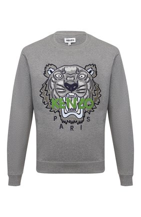 Мужской хлопковый свитшот KENZO серого цвета по цене 24250 руб., арт. FC55SW1234XL | Фото 1 Мужской хлопковый свитшот KENZO серого цвета, арт. FC55SW1234XL | Фото 1 (Рукава: Длинные; Принт: С принтом; Мужское Кросс-КТ: свитшот-одежда; Стили: Кэжуэл; Длина (для топов): Стандартные; Материал внешний: Хлопок)
