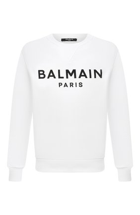 Мужской хлопковый свитшот BALMAIN белого цвета по цене 59800 руб., арт. XH1JQ005/BB23 | Фото 1 Мужской хлопковый свитшот BALMAIN белого цвета, арт. XH1JQ005/BB23 | Фото 1 (Мужское Кросс-КТ: свитшот-одежда; Принт: С принтом; Материал внешний: Хлопок; Длина (для топов): Стандартные; Рукава: Длинные; Стили: Спорт-шик)