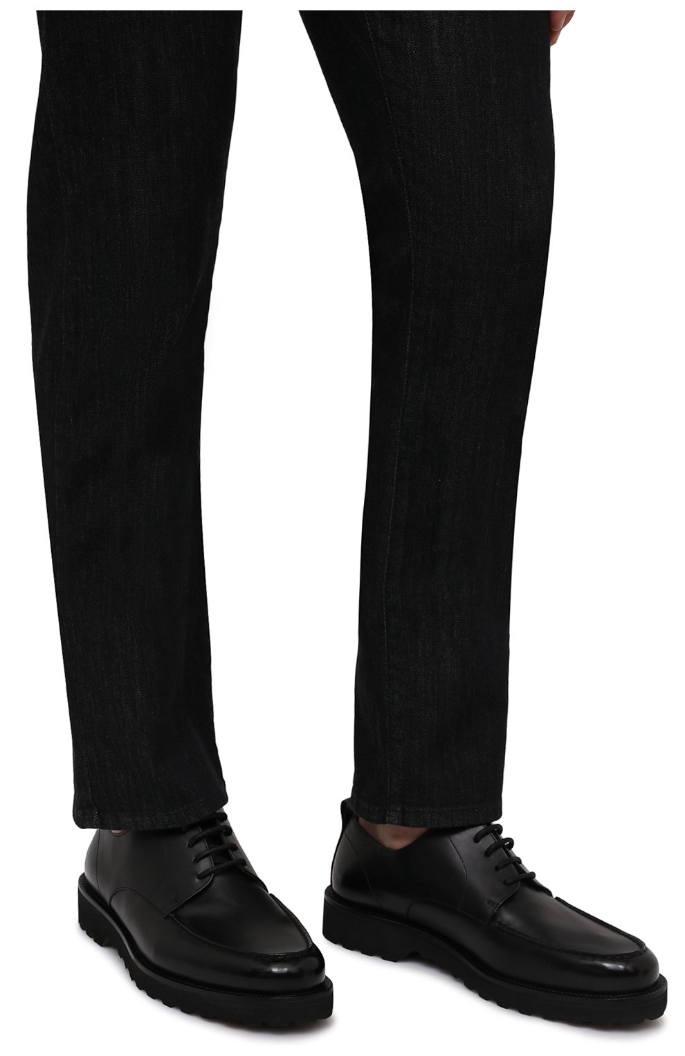 Мужские кожаные дерби norber BALLY черного цвета, арт. 601368/25975 | Фото 3 (Материал внешний: Кожа; Материал внутренний: Натуральная кожа; Стили: Классический)