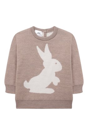 Детский комплект из пуловер и брюк WOOL&COTTON бежевого цвета по цене 11500 руб., арт. VMLSP-z | Фото 2 Детский комплект из пуловер и брюк WOOL&COTTON бежевого цвета, арт. VMLSP-z | Фото 2 (Рукава: Короткие; Материал внешний: Шерсть)