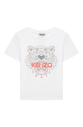 Детская хлопковая футболка KENZO белого цвета по цене 9960 руб., арт. K15486 | Фото 1 Детская хлопковая футболка KENZO белого цвета, арт. K15486 | Фото 1 (Материал внешний: Хлопок; Рукава: Короткие; Ростовка одежда: 10 - 11 лет | 140 - 146см, 12 лет | 152 см, 13 - 15 лет | 158 см, 4 года | 104 см, 6 лет | 116 см, 8 лет | 128 см)