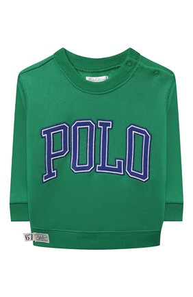 Детский хлопковый свитшот POLO RALPH LAUREN зеленого цвета, арт. 320851011 | Фото 1 (Кросс-КТ НВ: Свитшоты)