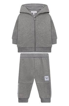 Детский комплект из толстовки и брюк EMPORIO ARMANI серого цвета по цене 24750 руб., арт. 3LHVJ2/4J5EZ | Фото 1 Детский комплект из толстовки и брюк EMPORIO ARMANI серого цвета, арт. 3LHVJ2/4J5EZ | Фото 1 (Кросс-КТ НВ: Костюм)