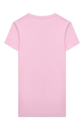 Детское хлопковое платье-футболка VERSACE розового цвета, арт. 1000319/1A01421/4A-6A | Фото 2 (Рукава: Короткие; Материал внешний: Хлопок; Ростовка одежда: 4 года | 104 см, 6 лет | 116 см)