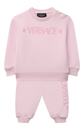Детский комплект из свитшота и брюк VERSACE розового цвета, арт. 1000308/1A01098 | Фото 1 (Кросс-КТ НВ: Костюм)