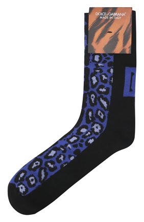 Мужские носки DOLCE & GABBANA разноцветного цвета, арт. IB67KM/JAC01 | Фото 1 (Материал внешний: Синтетический материал, Хлопок; Кросс-КТ: бельё)