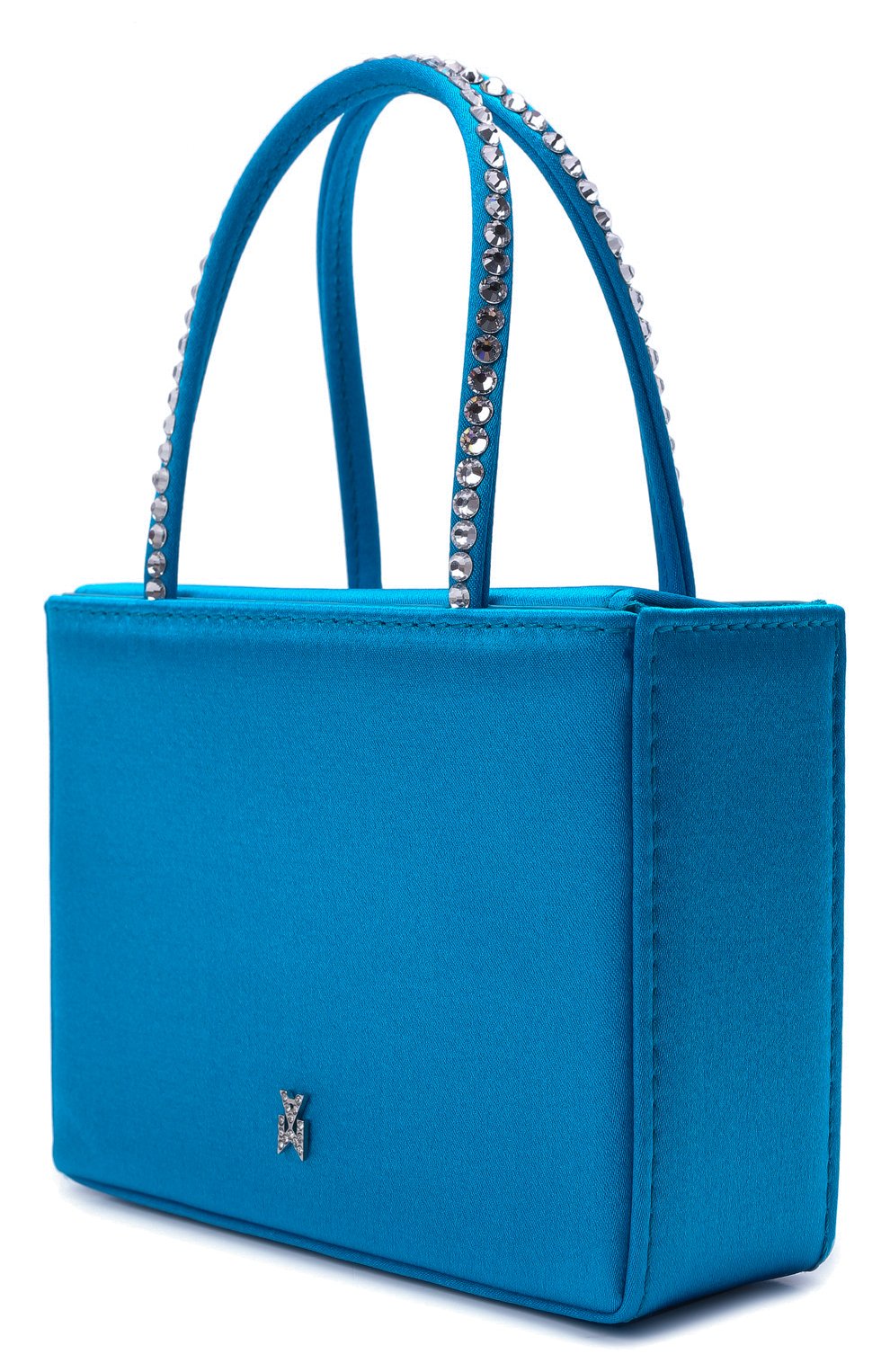 Женская сумка super amini gilda AMINA MUADDI голубого цвета, арт. SUPERAMINI GILDA/SATIN | Фото 4 (Женское Кросс-КТ: Вечерняя сумка; Сумки-технические: Сумки через плечо, Сумки top-handle; Размер: mini; Материал: Текстиль)