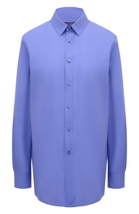 Женская хлопковая рубашка RALPH LAUREN голубого цвета, арт. 290864949 | Фото 1 (Материал внешний: Хлопок; Длина (для топов): Удлиненные; Рукава: Длинные; Женское Кросс-КТ: Рубашка-одежда; Принт: Без принта; Стили: Кэжуэл, Классический; Региональные ограничения белый список (Axapta Mercury): RU)