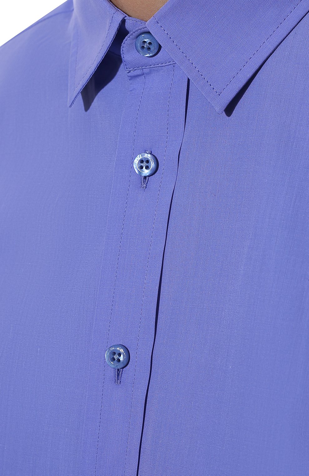 Женская хлопковая рубашка RALPH LAUREN голубого цвета, арт. 290864949 | Фото 5 (Рукава: Длинные; Принт: Без принта; Женское Кросс-КТ: Рубашка-одежда; Длина (для топов): Удлиненные; Региональные ограничения белый список (Axapta Mercury): RU; Материал внешний: Хлопок; Стили: Классический, Кэжуэл)