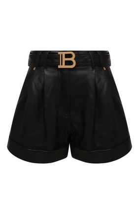 Женские кожаные шорты BALMAIN черного цвета по цене 198000 руб., арт. XF1QA010/LB25 | Фото 1 Женские кожаные шорты BALMAIN черного цвета, арт. XF1QA010/LB25 | Фото 1 (Материал внешний: Натуральная кожа; Длина Ж (юбки, платья, шорты): Мини; Материал подклада: Вискоза; Женское Кросс-КТ: Шорты-одежда; Стили: Гранж)