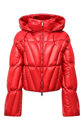 Женская утепленная куртка VALENTINO красного цвета, арт. XB3CN0605LE | Фото 1 (Материал внешний: Синтетический материал; Материал подклада: Синтетический материал; Рукава: Длинные; Длина (верхняя одежда): Короткие; Кросс-КТ: Куртка, Утепленный; Стили: Гламурный)
