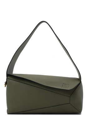 Женская сумка puzzle hobo LOEWE зеленого цвета, арт. A510J67X01 | Фото 1 (Материал: Натуральная кожа; Размер: medium; Сумки-технические: Сумки top-handle)