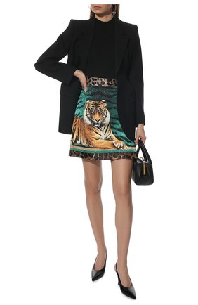 Женская юбка из вискозы и хлопка DOLCE & GABBANA зеленого цвета по цене 92800 руб., арт. I4J34W/GDATE | Фото 2 Женская юбка из вискозы и хлопка DOLCE & GABBANA зеленого цвета, арт. I4J34W/GDATE | Фото 2 (Материал внешний: Хлопок, Вискоза; Материал подклада: Синтетический материал; Длина Ж (юбки, платья, шорты): Мини; Стили: Гламурный; Женское Кросс-КТ: Юбка-одежда)