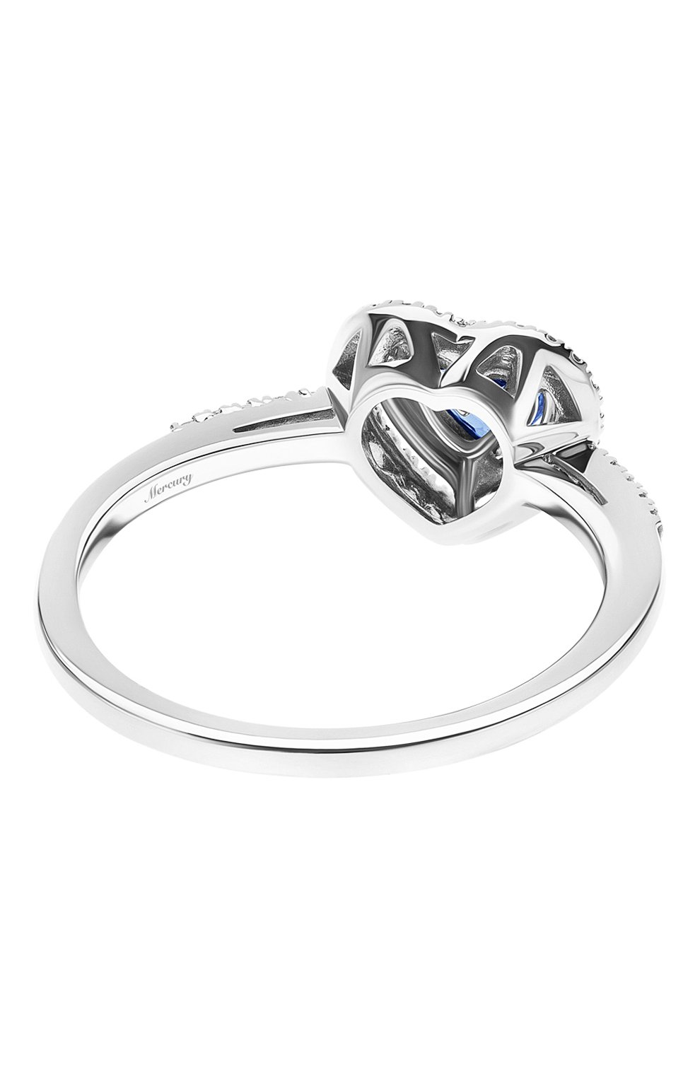 Женские кольцо MERCURY бесцветного цвета, арт. MR18850WS | Фото 3 (Материал сплава: Белое золото; Драгоценные камни: Сапфиры, Бриллианты)