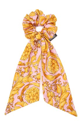 Женская резинка для волос VERSACE розового цвета по цене 25800 руб., арт. 1003727/A232999 | Фото 1 Женская резинка для волос VERSACE розового цвета, арт. 1003727/A232999 | Фото 1 (Материал: Текстиль, Шелк)