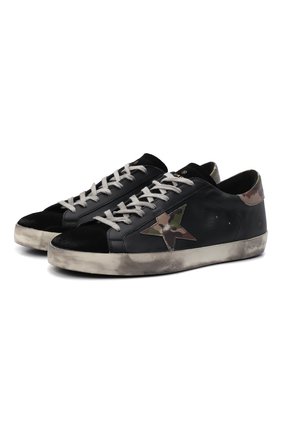 Мужские кожаные кеды supestar GOLDEN GOOSE DELUXE BRAND черного цвета по цене 52100 руб., арт. GMF00101.F003082 | Фото 1 Мужские кожаные кеды supestar GOLDEN GOOSE DELUXE BRAND черного цвета, арт. GMF00101.F003082 | Фото 1 (Материал внутренний: Натуральная кожа; Материал внешний: Кожа; Подошва: Плоская; Материал утеплителя: Без утеплителя; Стили: Классический; Длина стельки: 25,2, 25,8, 26,5, 27,2, 27,8, 28,5, 29,2, 29,9, 30,5)