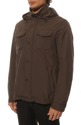 Мужская куртка fenzi-sti MOORER темно-коричневого цвета, арт. FENZI-STI/M0UGI100348-TEPA525 | Фото 3 (Кросс-КТ: Куртка, Ветровка; Рукава: Длинные; Материал внешний: Синтетический материал; Материал подклада: Синтетический материал; Длина (верхняя одежда): Короткие; Стили: Кэжуэл)
