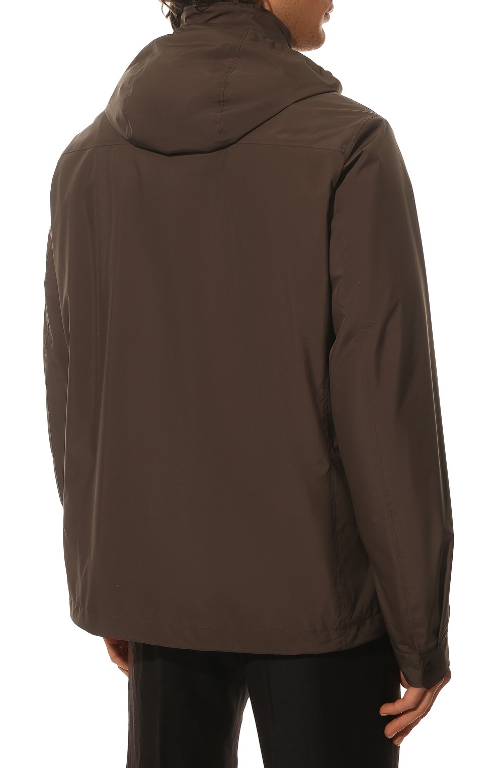 Мужская куртка fenzi-sti MOORER темно-коричневого цвета, арт. FENZI-STI/M0UGI100348-TEPA525 | Фото 4 (Кросс-КТ: Куртка, Ветровка; Рукава: Длинные; Материал внешний: Синтетический материал; Материал подклада: Синтетический материал; Длина (верхняя одежда): Короткие; Стили: Кэжуэл)