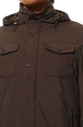 Мужская куртка fenzi-sti MOORER темно-коричневого цвета, арт. FENZI-STI/M0UGI100348-TEPA525 | Фото 5 (Кросс-КТ: Куртка, Ветровка; Рукава: Длинные; Материал внешний: Синтетический материал; Материал подклада: Синтетический материал; Длина (верхняя одежда): Короткие; Стили: Кэжуэл)