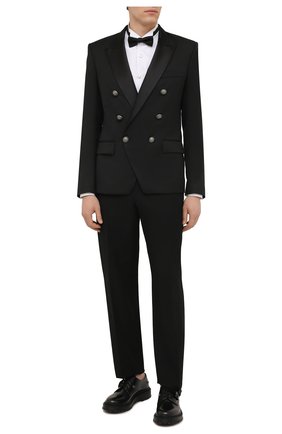 Мужская хлопковая сорочка BALMAIN белого цвета по цене 72200 руб., арт. XH1HU025/CB28 | Фото 2 Мужская хлопковая сорочка BALMAIN белого цвета, арт. XH1HU025/CB28 | Фото 2 (Материал внешний: Хлопок; Рукава: Длинные; Длина (для топов): Стандартные; Случай: Вечерний; Рубашки М: Regular Fit; Манжеты: На пуговицах; Принт: Однотонные; Воротник: Бабочка; Стили: Классический)