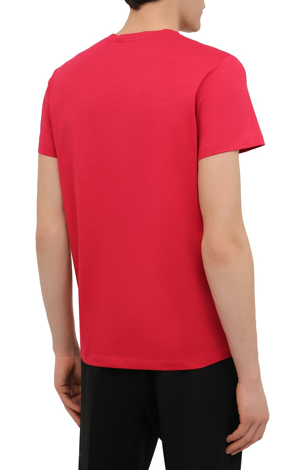 Мужская хлопковая футболка BALMAIN красного цвета, арт. XH1EF000/BB23 | Фото 4 (Рукава: Короткие; Длина (для топов): Стандартные; Принт: С принтом; Материал внешний: Хлопок; Стили: Кэжуэл)